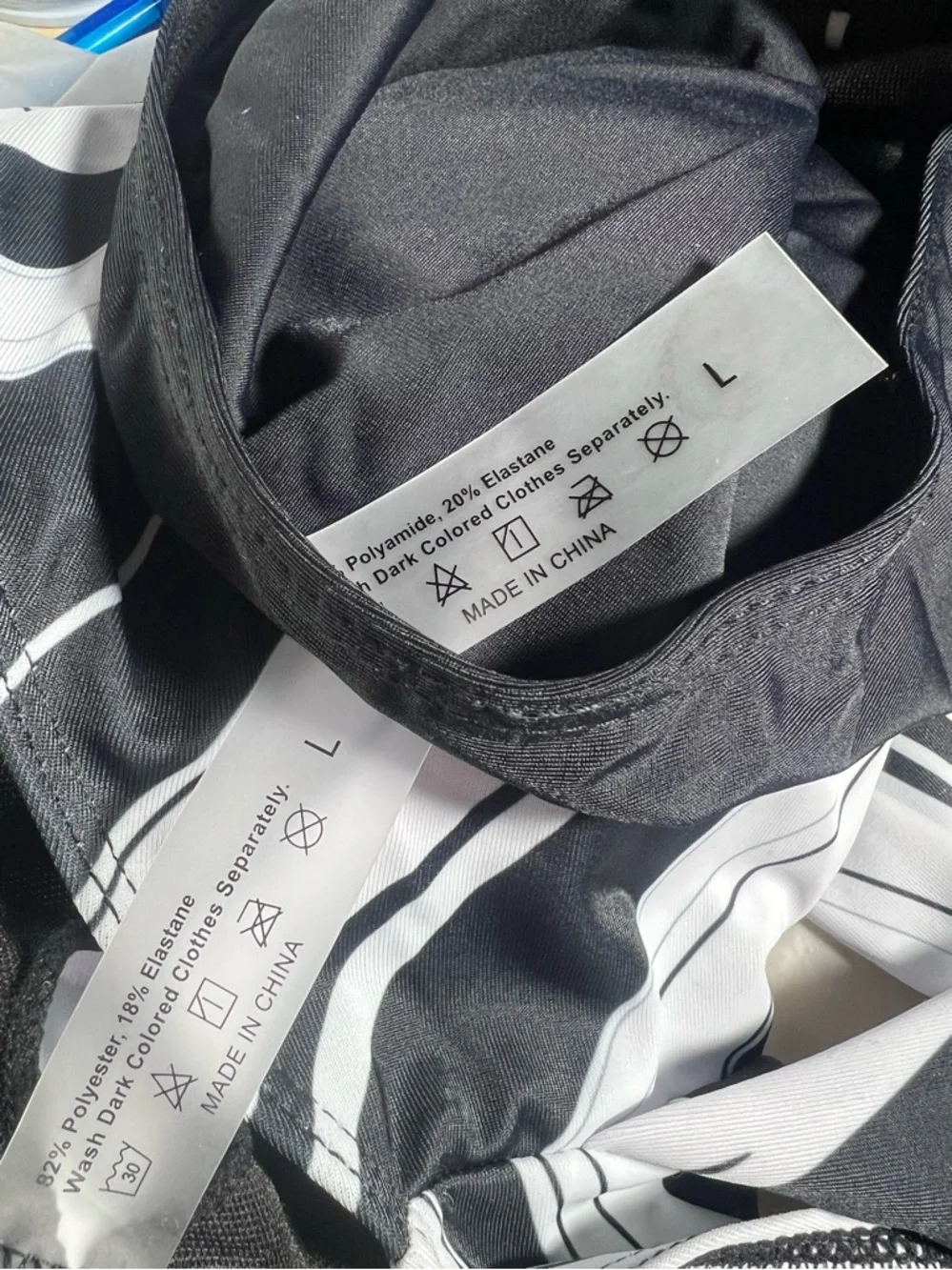 NWT SHEIN black and white wave Bikini Set - Picture 3 of 3